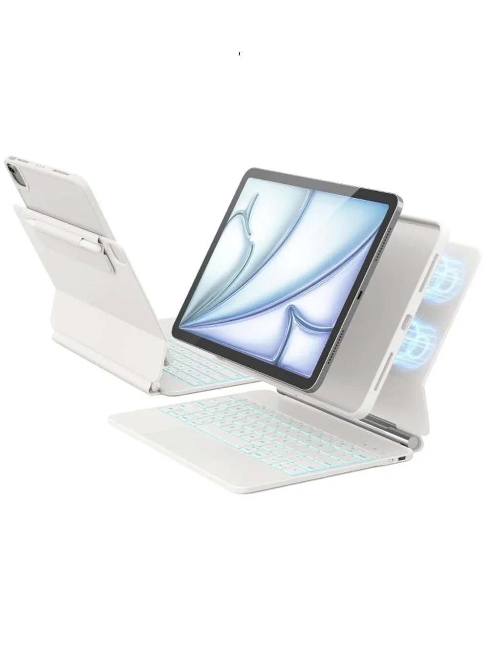 NIB: iPad Air 11-inch Case with Bluetooth Keyboard and Trackpad (White)